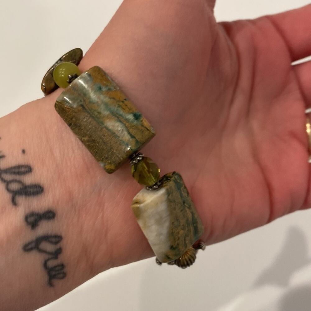 Bracelet Multicolored Rectangular Gemstones With … - image 2